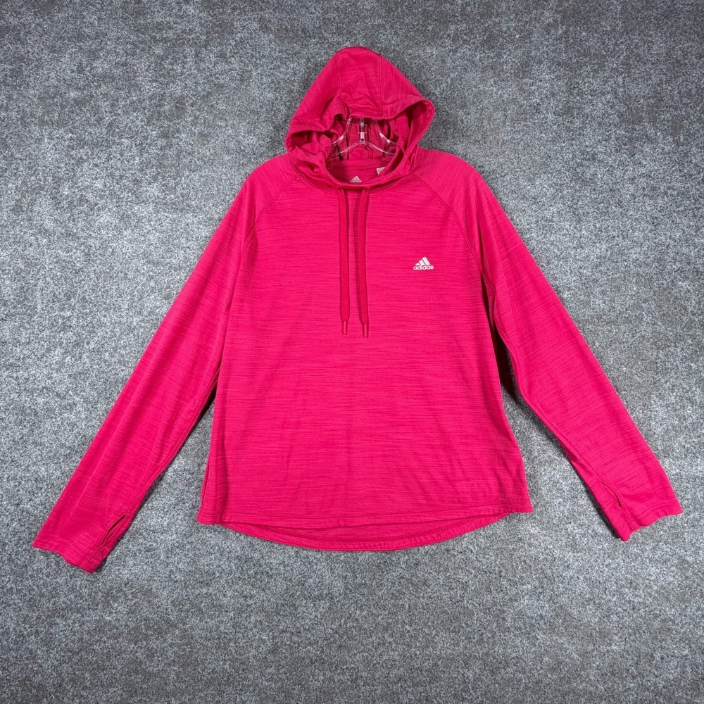 Adidas Pullover Hoodie‎ Womens XL Magenta Climalite Stretch Performance Outdoor